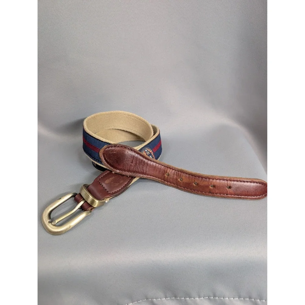 Vintage YRI Minikahda Club Belt Mens 30 Canvas Ribbon Golf